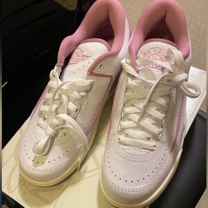 Jordan Women's White and Pink Low-Top Sneakers
